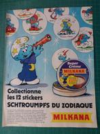 Schtroumpfs - publicité papier Milkana - 1980, Ophalen of Verzenden, Smurfen, Gebruikt, Overige typen