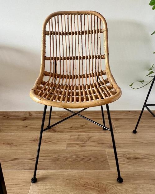 3 chaises de salle à manger en rotin - naturel, Maison & Meubles, Chaises, Comme neuf, Trois, Osier ou Rotin, Autres couleurs