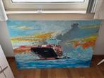 Schilderij containerboot, Antiek en Kunst, Ophalen