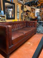 Vieux Chesterfield antique cuir, Maison & Meubles, Comme neuf, Cuir