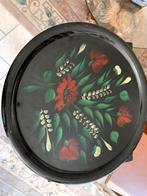 vintage RUSSISCHE DIENBLAD TOLEWARE, Ophalen, Gebruikt, Rond, Metaal