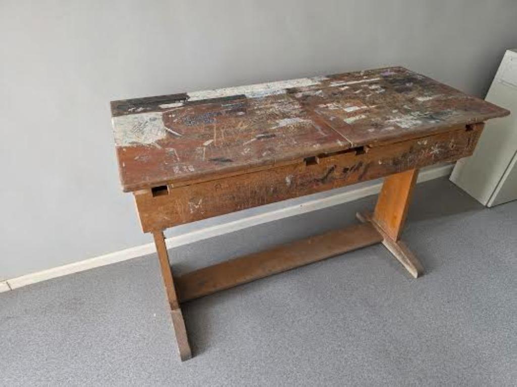 Banc d'écolier vintage, Antiquités & Art, Enlèvement