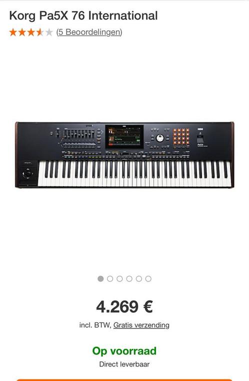korg pax5 76key korg pa5x 76-sleutel, Muziek en Instrumenten, Synthesizers, Nieuw, 76 toetsen, Korg, Ophalen
