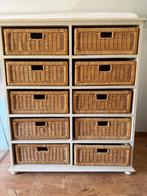 Mooi landelijk mandenkastje, Ophalen, 5 laden of meer, 100 tot 150 cm, 50 tot 100 cm