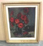 Leo LANCKNEUS, rode bloemen, Antiek en Kunst, Ophalen of Verzenden