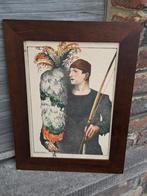 Lithographie tireur a l arc signe maurice langaskens, Antiek en Kunst, Ophalen of Verzenden