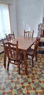 Tafel met 4 stoelen, Huis en Inrichting, Ophalen of Verzenden, Vier personen, Rechthoekig