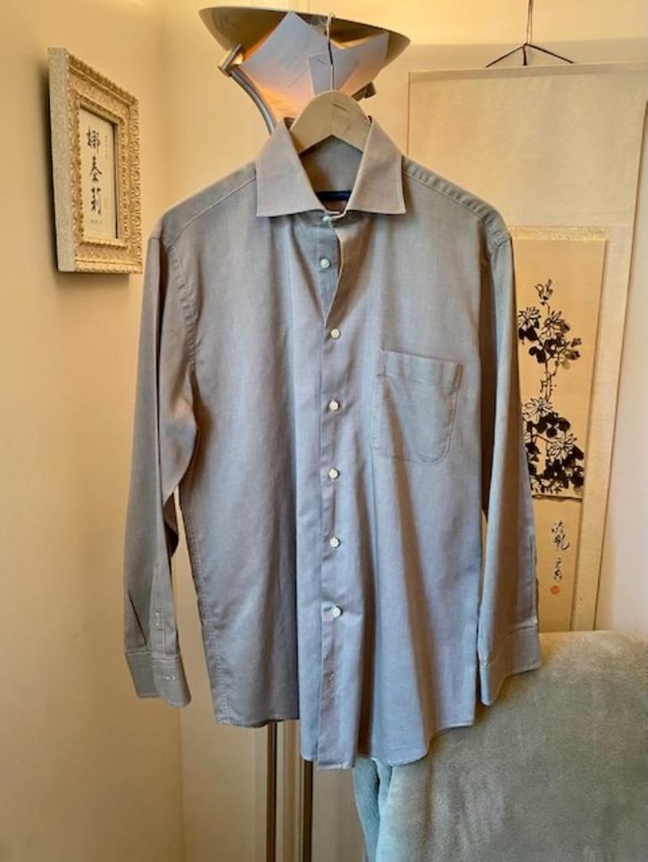 Chemise homme unie, pure coton, marron clair, Taille M (39),, Kleding | Heren, Overhemden, Zo goed als nieuw, Halswijdte 39/40 (M)