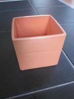 D&M depot zalm-oranje vierkantige bloempot, Steen, Gebruikt, Vierkant, Binnen