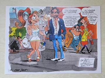 Estampe hommage Franquin 42x30 Neuf, Livres, Une BD, Envoi, Comme neuf, Jacot (Franquin)