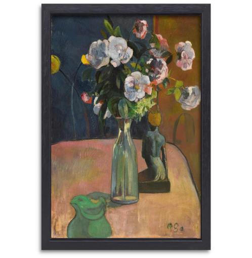 Roses et statue - Toile Paul Gauguin + cadre à pâtisserie 60, Maison & Meubles, Accessoires pour la Maison | Décorations murale