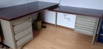 Grand bureau vintage en métal avec pièce latérale, Maison & Meubles, Enlèvement, Utilisé, Bureau