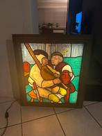 Verlicht glas loodraam, Antiek en Kunst, Ophalen