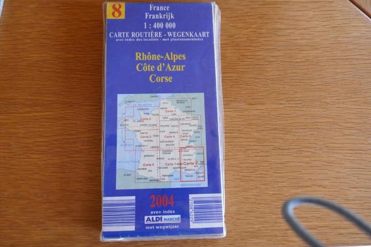 8 deelkaarten Frankrijk, Boeken, Atlassen en Landkaarten, Gelezen, Overige typen, Frankrijk, 2000 tot heden, Ophalen of Verzenden