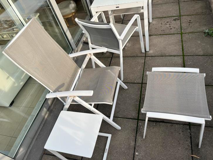 Tuin/terras set wit Bristol, Tuin en Terras, Tuinstoelen, Zo goed als nieuw, Ophalen