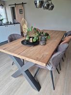 Henders en hazel metalox eiken tafel en 6 stoelen, Huis en Inrichting, Tafels | Eettafels, Ophalen, Zo goed als nieuw