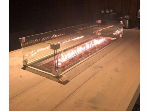 table de cheminée avec brûleur encastré 150 x 25 cm, Jardin & Terrasse, Tables à feu, Neuf, Enlèvement ou Envoi