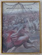 ONBEKEND / BUITENAARDS LEVEN / OLIEVERF DOEK / 82x62cm KADER, Enlèvement