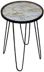 vintage bijzettafeltje met Faux Marmer tablet., Antiek en Kunst, Ophalen