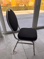 10 chaises empilables avec coussins noirs, cadre argenté, Enlèvement, Utilisé, Mobilier