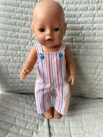 92. Babyborn: Nieuwe roos gestreepte salopette, Ophalen of Verzenden, Nieuw, Babypop