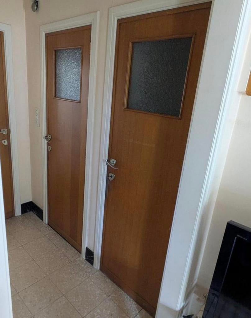 Eiken binnendeur met glas, Doe-het-zelf en Bouw, Deuren en Vliegenramen, Ophalen, Zo goed als nieuw, Glas, Binnendeur