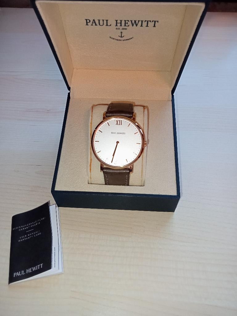 Montre Paul Hewitt Sailor line, très bon état, avec boite, Montre-bracelet, Autres marques, Cuir, Comme neuf