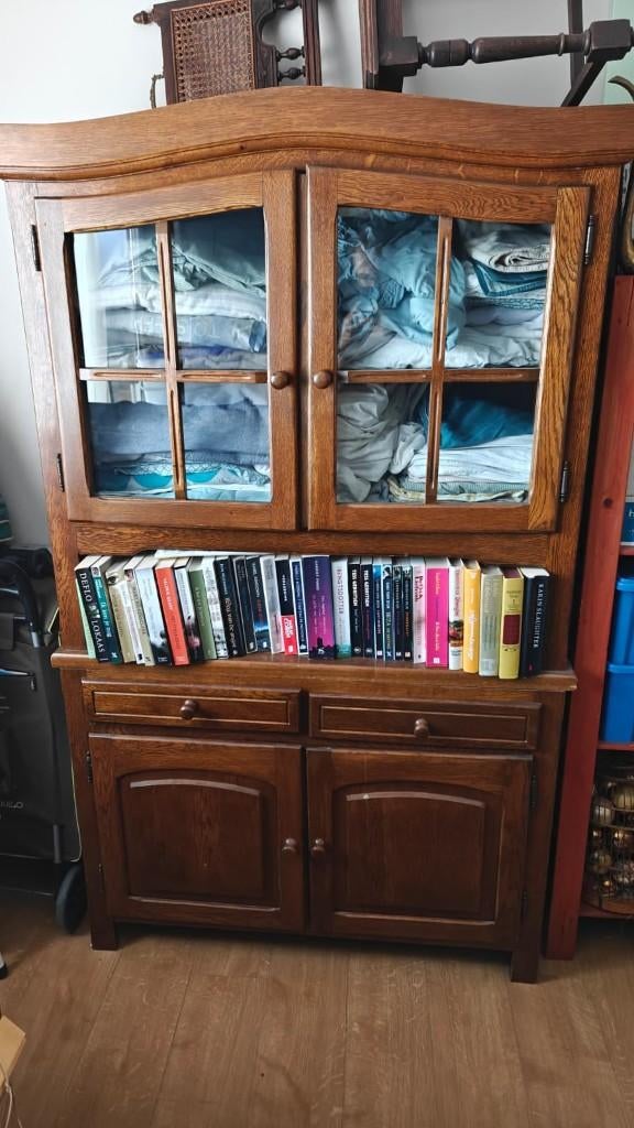 Antieke Vitrinekast Hout, 25 à 50 cm, Avec tablette(s), Hout, 100 à 150 cm