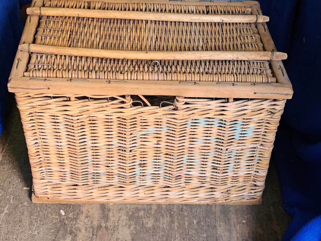 Antieke grote rieten mand, wasmand, speelgoedmand, Ophalen