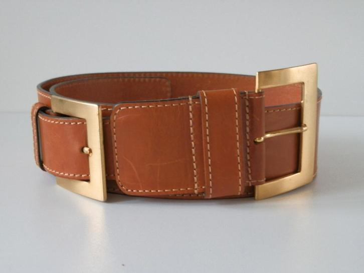 MCM riem. Leer., Kleding | Dames, Riemen en Ceinturen, Zo goed als nieuw, Tailleriem, 90 tot 100 cm, 5 cm of meer, Bruin, Echt leder
