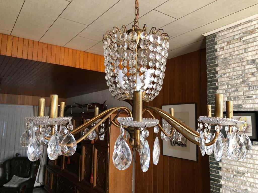 Lustre en cristal ancien, Enlèvement, Utilisé