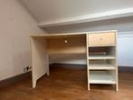 Handig licht houten bureau met lade, vakken en kabeldoorvoer, Huis en Inrichting, Ophalen