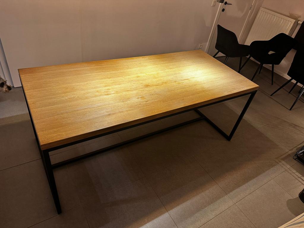 Houten industriële tafel, Ophalen, Gebruikt, 200 cm of meer, 50 tot 100 cm