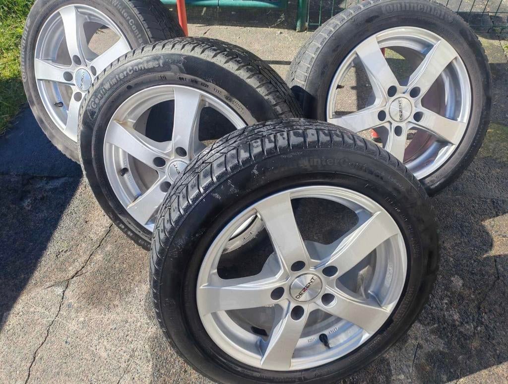 4 jantes 5x120 avec 4 pneu en 205.55.16, Pneus et Jantes, 16 pouces, 205 mm, Enlèvement