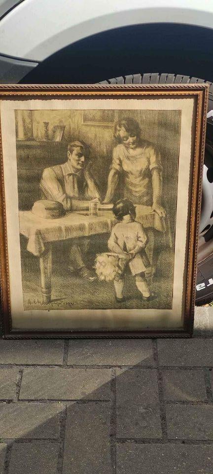 Lithographie fêtes de mères signe Albert chavepeyer, Antiquités & Art, Art | Lithographies & Sérigraphies, Enlèvement ou Envoi