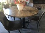 Tafel met stoelen, Huis en Inrichting, Tafels | Eettafels, Ophalen, Rond, Zo goed als nieuw, Vier personen