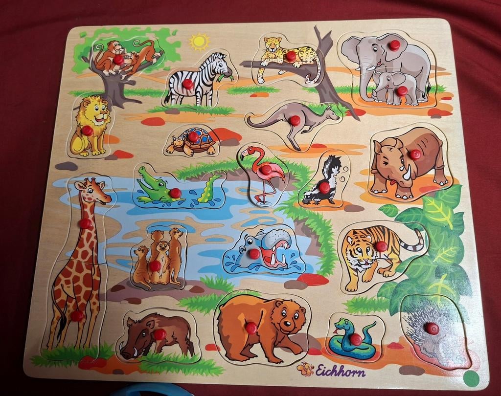 Mega Houten puzzel met wilde dieren / Eichhorn, Ophalen of Verzenden