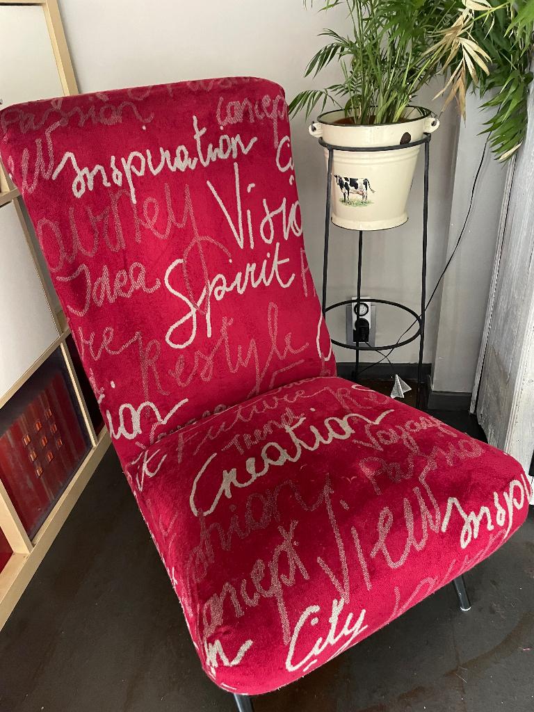 fauteuil vintage relooke, Moins de 75 cm, Vintage, Comme neuf, Enlèvement