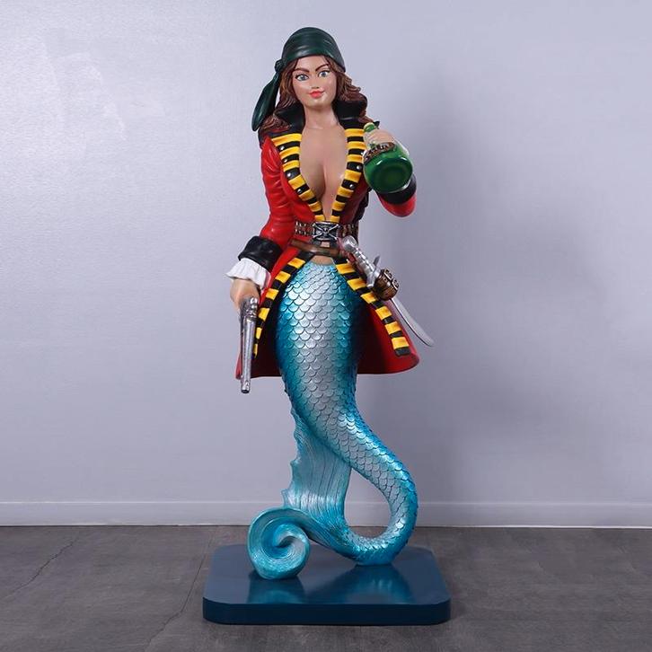Statue de pirate Sassea Sirène — Sirène Hauteur 152 cm, Collections, Statues & Figurines, Neuf, Enlèvement