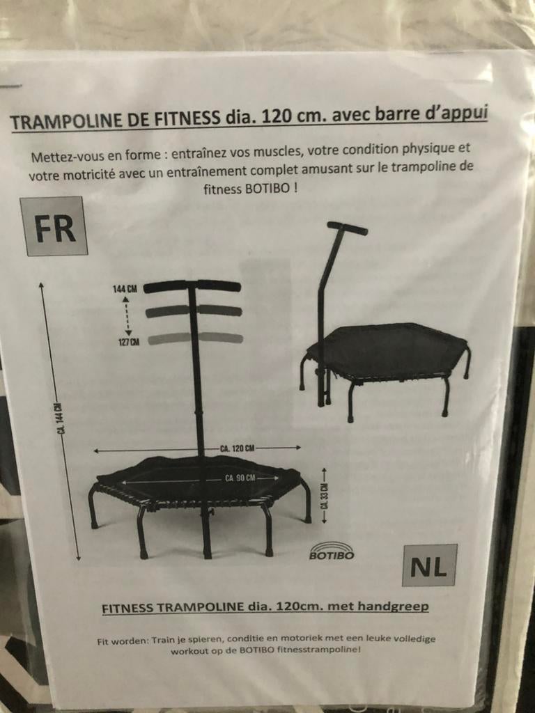 Fitness trampoline met handvaten, Ophalen, Nieuw