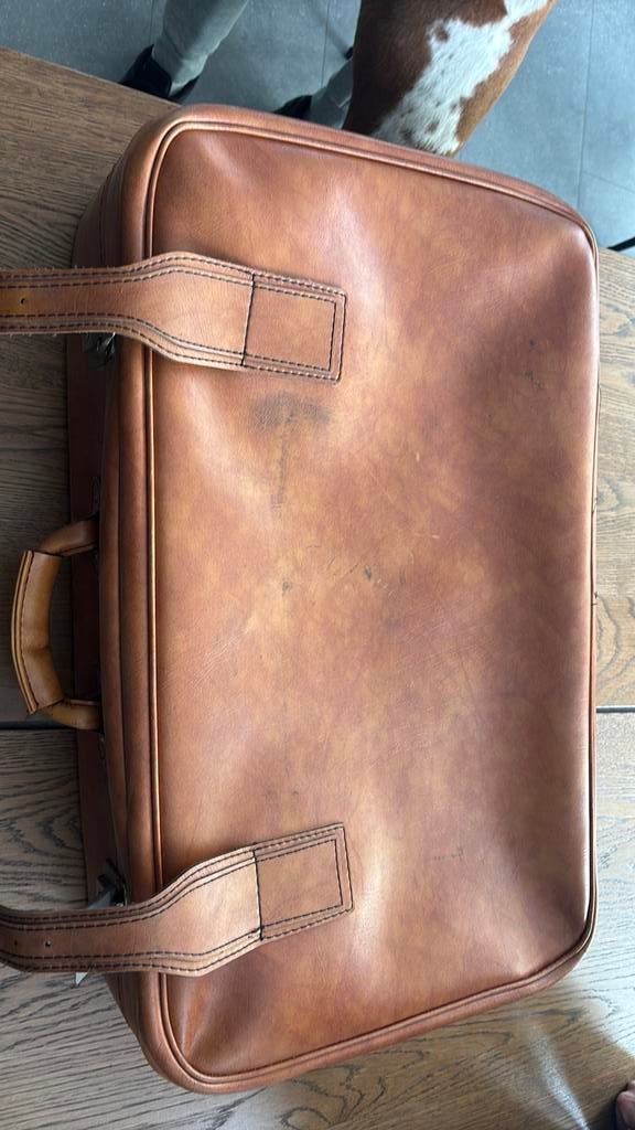 Vintage lederen koffer, Enlèvement, Comme neuf