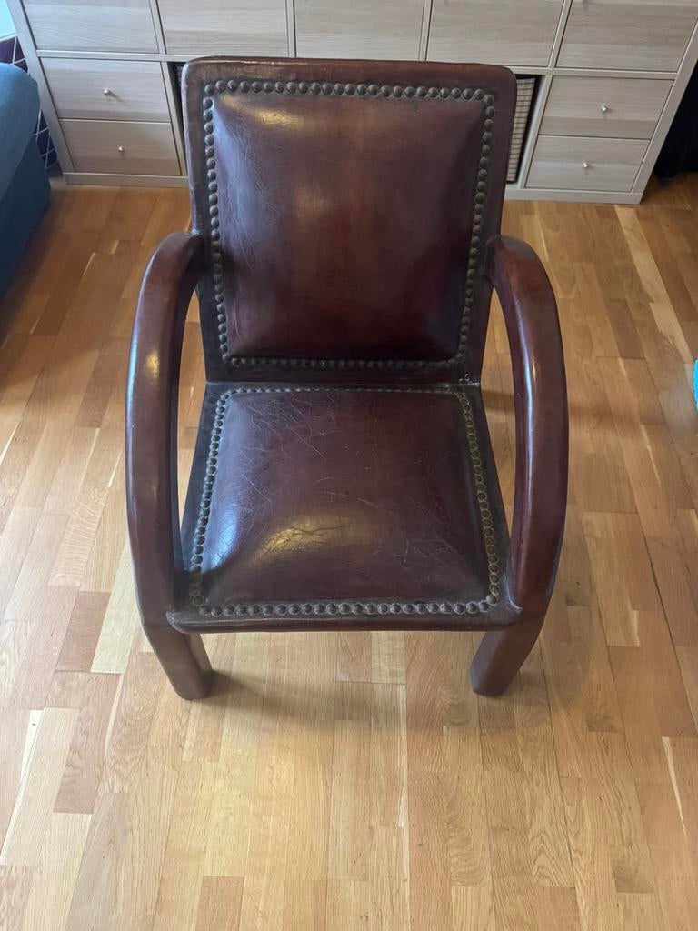 2 chaises design en cuir, Ophalen, Gebruikt, Leer