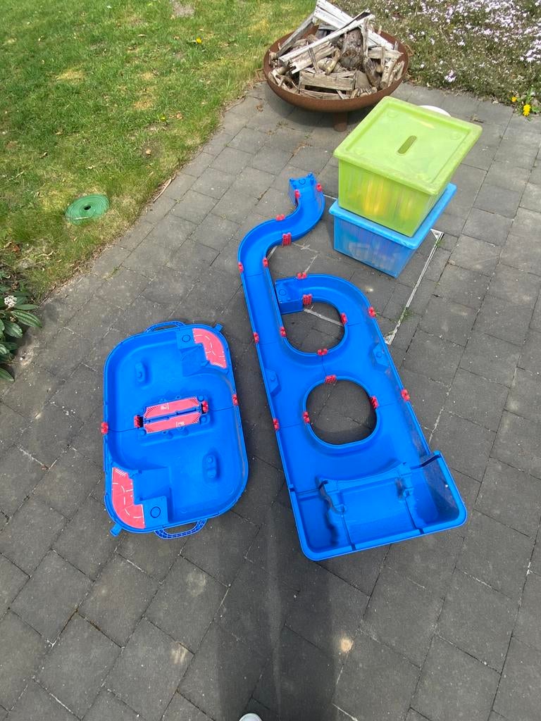 Waterbaan met 2 bakken met accesoires van Aquaplay, Ophalen, Gebruikt