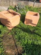 2 bloempotten steen, Tuin en Terras, Ophalen, Steen