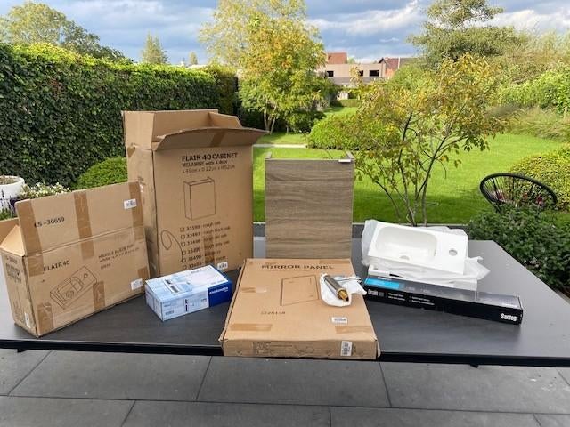 Complete Badkamermeubelset – Nieuw in doos!, Neuf, Lavabo ou Évier, Moins de 25 cm, Moins de 100 cm