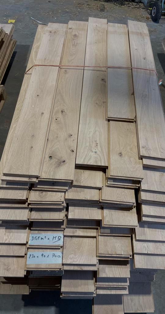 Oud eiken parket – massief Frans eik - 35,5 m2 - 15 cm breed, Doe-het-zelf en Bouw, Hout en Planken, Zo goed als nieuw, Plank