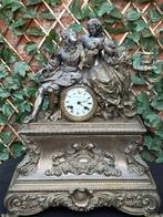 Bronzen klok met kandelaars, Antiek en Kunst, Ophalen of Verzenden