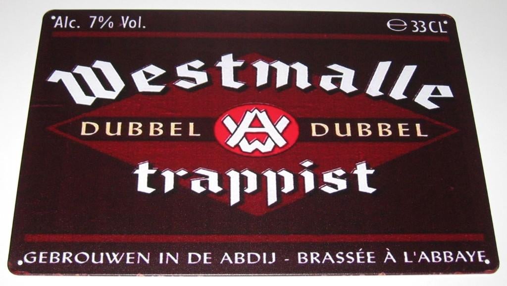 WESTMALLE BIER : Metalen Bord Westmalle Dubbel Trappist Bier, Envoi, Neuf, Panneau, Plaque ou Plaquette publicitaire, Autres marques