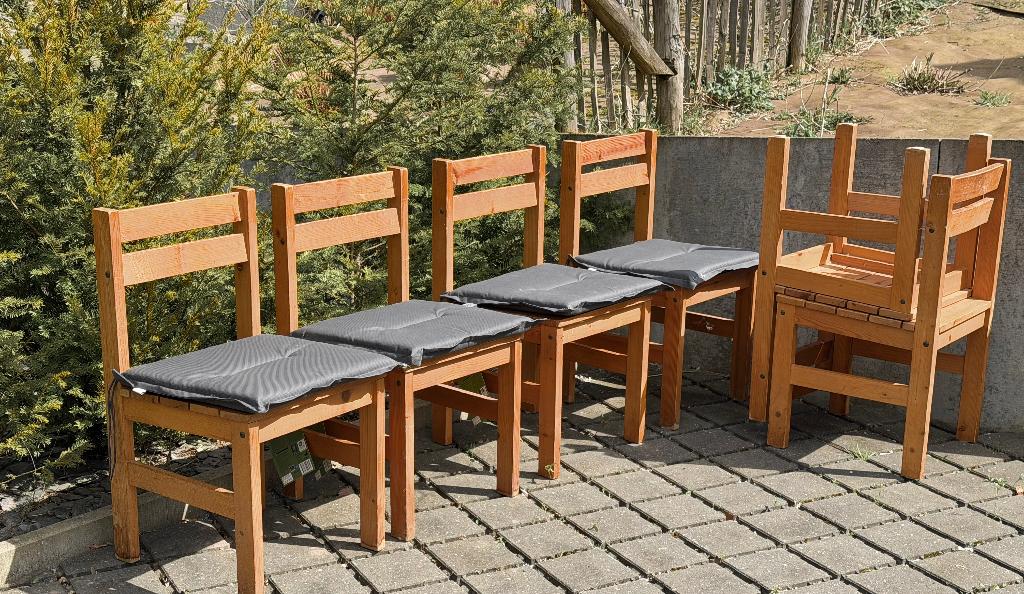 Chaises Vintage en Pin de IKEA, 1986, Set de 6, Enlèvement