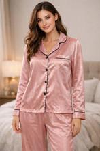 Roze satijnen pyjama maat M, Verzenden, Gedragen, Maat 38/40 (M)